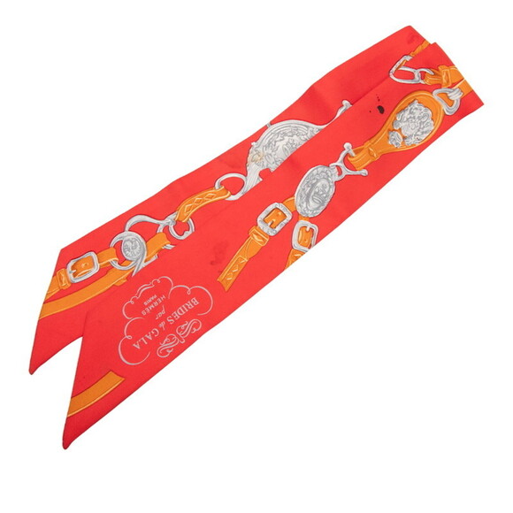 HERMES Accessories - Hermes Twilly Brides de Gala Scarf Muffler Red Silk Women's HERMES